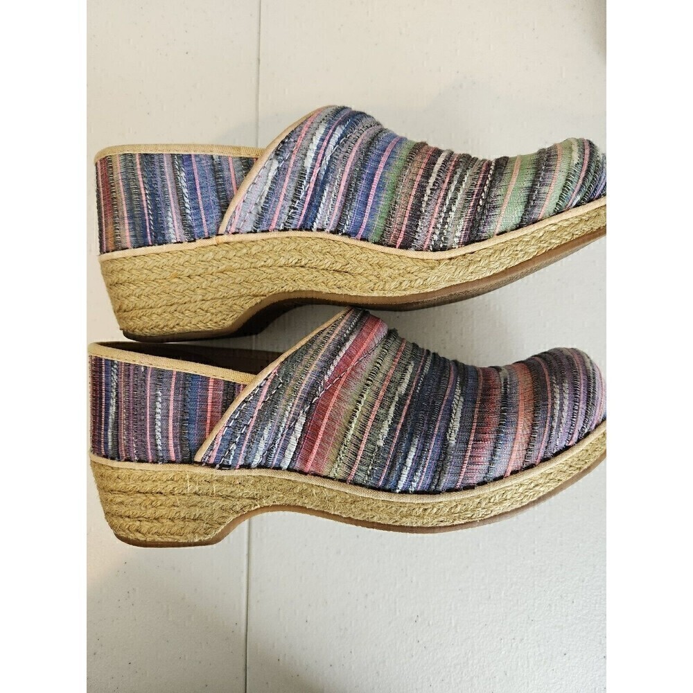 Dansko Woven Striped Clog Espadrille Colorful Sz 39 / US 8.5 - 9 per website - Picture 5 of 9